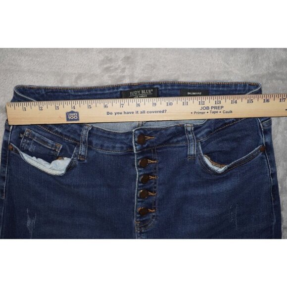 Judy Blue Women's 15/32 High Rise Tummy Control Top Skinny Jeans Dark Wash Jeans - Picture 12 of 15